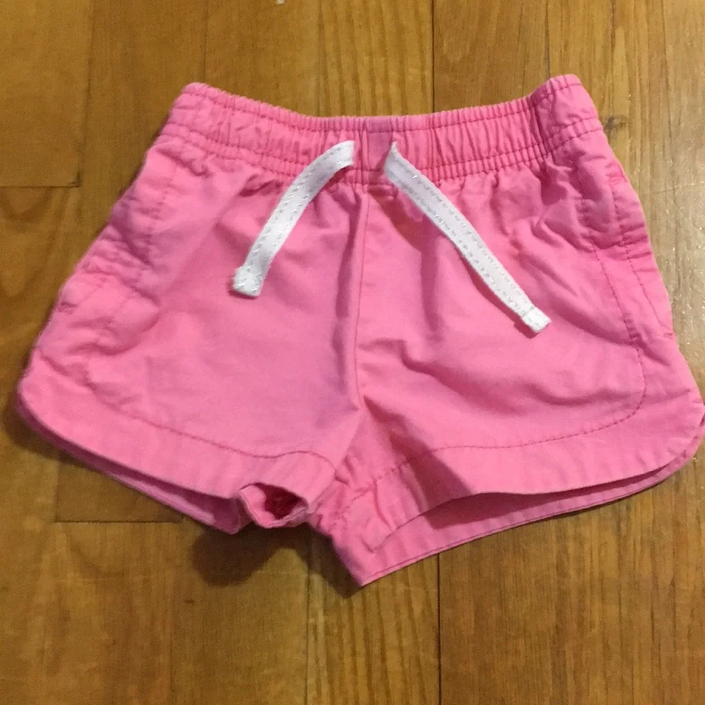 Toddler Denim Dress and pink shorts